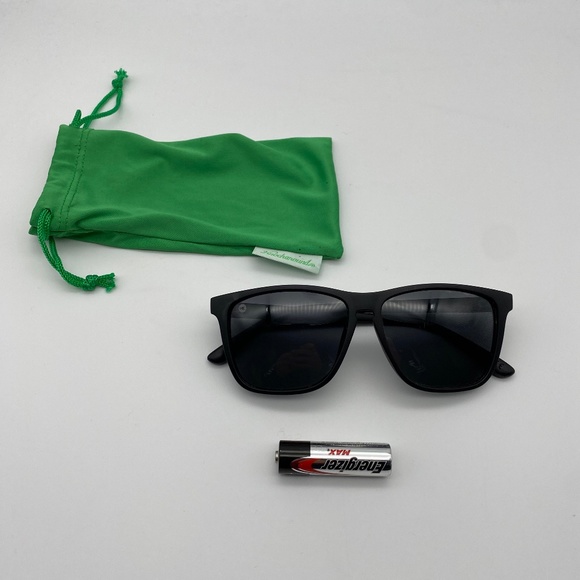 *SOLD* Black Knockaround Fast Lanes Sunglasses with Soft Green Drawstring Case - Picture 1 of 7